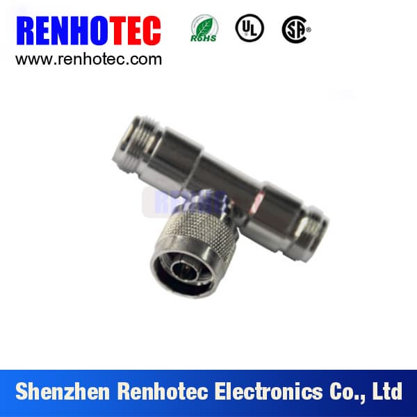 T type rf adapter male N connector to double female N connec